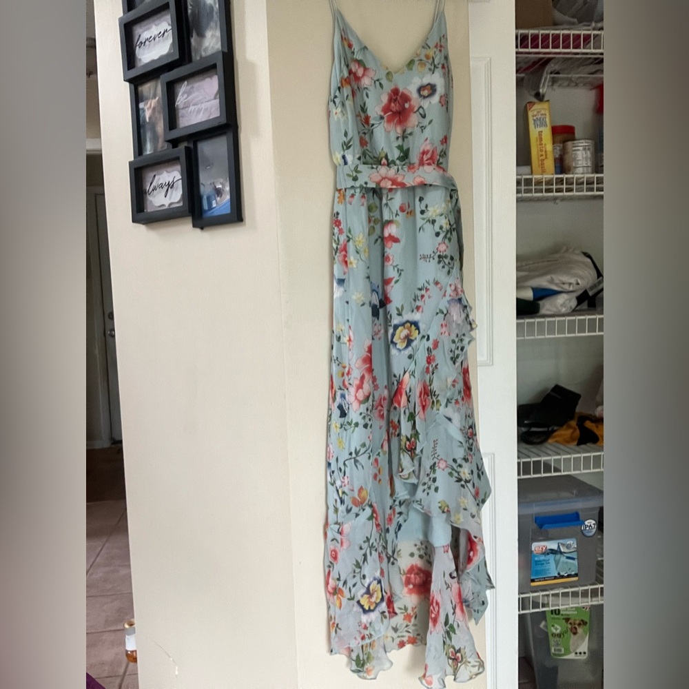 Alice + Olivia Floral Midi Dress - Blue and Red - Picture 3 of 6